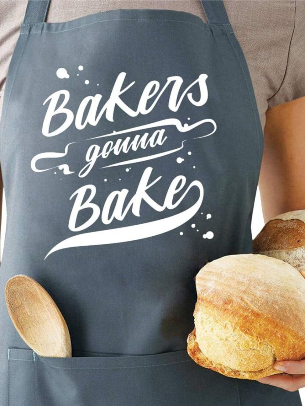 Funny Baking Aprons for Women Men, Kitchen Cooking Apron with 2 Pockets